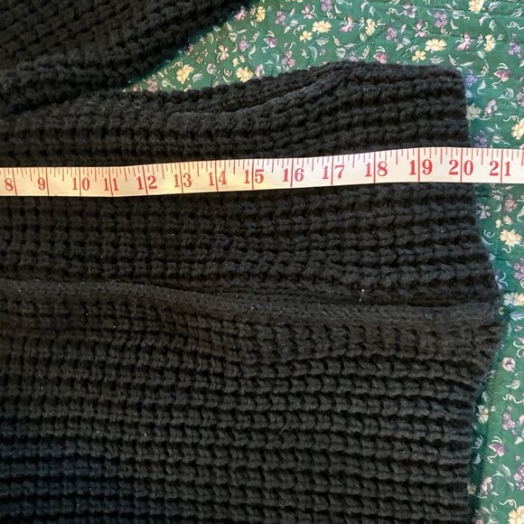 Y2K Gap Black Moto Cardigan Sweater Womens S Chunky Knit Cropped 2000s - Picture 9 of 9